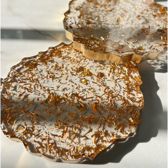 Golden Girl Geode Resin Coasters - Picture 3 of 5